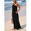 imagePRETTYGARDEN Womens 2026 Casual Long Summer Dresses Sleeveless Strappy Loose Flowy Beach Vacation Maxi Dress with PocketsBlack