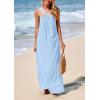 imagePRETTYGARDEN Womens 2026 Casual Long Summer Dresses Sleeveless Strappy Loose Flowy Beach Vacation Maxi Dress with PocketsBlue