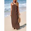imagePRETTYGARDEN Womens 2026 Casual Long Summer Dresses Sleeveless Strappy Loose Flowy Beach Vacation Maxi Dress with PocketsDark Khaki