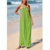 imagePRETTYGARDEN Womens 2026 Casual Long Summer Dresses Sleeveless Strappy Loose Flowy Beach Vacation Maxi Dress with PocketsGreen