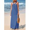 imagePRETTYGARDEN Womens 2026 Casual Long Summer Dresses Sleeveless Strappy Loose Flowy Beach Vacation Maxi Dress with PocketsGrey Blue