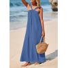 imagePRETTYGARDEN Womens 2026 Casual Long Summer Dresses Sleeveless Strappy Loose Flowy Beach Vacation Maxi Dress with PocketsGrey Blue