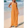 imagePRETTYGARDEN Womens 2026 Casual Long Summer Dresses Sleeveless Strappy Loose Flowy Beach Vacation Maxi Dress with PocketsOrange Yellow