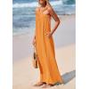 imagePRETTYGARDEN Womens 2026 Casual Long Summer Dresses Sleeveless Strappy Loose Flowy Beach Vacation Maxi Dress with PocketsOrange Yellow