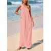 imagePRETTYGARDEN Womens 2026 Casual Long Summer Dresses Sleeveless Strappy Loose Flowy Beach Vacation Maxi Dress with PocketsPink