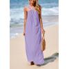 imagePRETTYGARDEN Womens 2026 Casual Long Summer Dresses Sleeveless Strappy Loose Flowy Beach Vacation Maxi Dress with PocketsPurple