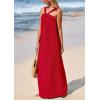 imagePRETTYGARDEN Womens 2026 Casual Long Summer Dresses Sleeveless Strappy Loose Flowy Beach Vacation Maxi Dress with PocketsRed