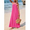 imagePRETTYGARDEN Womens 2026 Casual Long Summer Dresses Sleeveless Strappy Loose Flowy Beach Vacation Maxi Dress with PocketsRose Pink