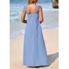 imagePRETTYGARDEN Womens 2026 Casual Long Summer Dresses Sleeveless Strappy Loose Flowy Beach Vacation Maxi Dress with PocketsSky Blue
