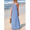 imagePRETTYGARDEN Womens 2026 Casual Long Summer Dresses Sleeveless Strappy Loose Flowy Beach Vacation Maxi Dress with PocketsSky Blue