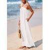 imagePRETTYGARDEN Womens 2026 Casual Long Summer Dresses Sleeveless Strappy Loose Flowy Beach Vacation Maxi Dress with PocketsWhite