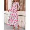 imagePRETTYGARDEN Womens 2026 Fall Fashion Clothing Boho Maxi Dresses Floral Long Sleeve Flowy Elegant Wedding Guest Holiday DressFloral Green Pink