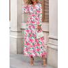 imagePRETTYGARDEN Womens 2026 Fall Fashion Clothing Boho Maxi Dresses Floral Long Sleeve Flowy Elegant Wedding Guest Holiday DressFloral Green Pink
