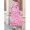 imagePRETTYGARDEN Womens 2026 Fall Fashion Clothing Boho Maxi Dresses Floral Long Sleeve Flowy Elegant Wedding Guest Holiday DressFloral White Rose Red