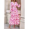 imagePRETTYGARDEN Womens 2026 Fall Fashion Clothing Boho Maxi Dresses Floral Long Sleeve Flowy Elegant Wedding Guest Holiday DressFloral White Rose Red