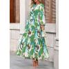 imagePRETTYGARDEN Womens 2026 Fall Fashion Clothing Boho Maxi Dresses Floral Long Sleeve Flowy Elegant Wedding Guest Holiday DressGreen