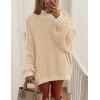 imagePRETTYGARDEN Womens 2026 Fall Oversized Pullover Sweaters Long Sleeve Mock Neck Chunky Knit Jumper Tops Winter ClothingApricot