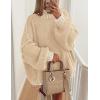 imagePRETTYGARDEN Womens 2026 Fall Oversized Pullover Sweaters Long Sleeve Mock Neck Chunky Knit Jumper Tops Winter ClothingApricot