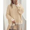 imagePRETTYGARDEN Womens 2026 Fall Oversized Pullover Sweaters Long Sleeve Mock Neck Chunky Knit Jumper Tops Winter ClothingApricot