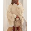 imagePRETTYGARDEN Womens 2026 Fall Oversized Pullover Sweaters Long Sleeve Mock Neck Chunky Knit Jumper Tops Winter ClothingApricot