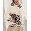 imagePRETTYGARDEN Womens 2026 Fall Oversized Pullover Sweaters Long Sleeve Mock Neck Chunky Knit Jumper Tops Winter ClothingWhite