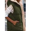 imagePRETTYGARDEN Womens 2026 Fall Reversible Long Vests Sleeveless Fleece Jacket Zip Up Hoodie Pockets Warm Coat Winter ClothingArmy Green