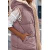 imagePRETTYGARDEN Womens 2026 Fall Reversible Long Vests Sleeveless Fleece Jacket Zip Up Hoodie Pockets Warm Coat Winter ClothingBean Paste Pink