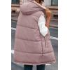 imagePRETTYGARDEN Womens 2026 Fall Reversible Long Vests Sleeveless Fleece Jacket Zip Up Hoodie Pockets Warm Coat Winter ClothingBean Paste Pink