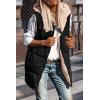imagePRETTYGARDEN Womens 2026 Fall Reversible Long Vests Sleeveless Fleece Jacket Zip Up Hoodie Pockets Warm Coat Winter ClothingBlack