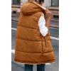 imagePRETTYGARDEN Womens 2026 Fall Reversible Long Vests Sleeveless Fleece Jacket Zip Up Hoodie Pockets Warm Coat Winter ClothingBrown
