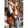 imagePRETTYGARDEN Womens 2026 Fall Reversible Long Vests Sleeveless Fleece Jacket Zip Up Hoodie Pockets Warm Coat Winter ClothingBrown