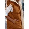 imagePRETTYGARDEN Womens 2026 Fall Reversible Long Vests Sleeveless Fleece Jacket Zip Up Hoodie Pockets Warm Coat Winter ClothingBrown