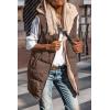 imagePRETTYGARDEN Womens 2026 Fall Reversible Long Vests Sleeveless Fleece Jacket Zip Up Hoodie Pockets Warm Coat Winter ClothingCoffee
