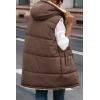 imagePRETTYGARDEN Womens 2026 Fall Reversible Long Vests Sleeveless Fleece Jacket Zip Up Hoodie Pockets Warm Coat Winter ClothingCoffee