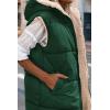 imagePRETTYGARDEN Womens 2026 Fall Reversible Long Vests Sleeveless Fleece Jacket Zip Up Hoodie Pockets Warm Coat Winter ClothingDark Green