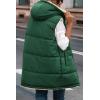 imagePRETTYGARDEN Womens 2026 Fall Reversible Long Vests Sleeveless Fleece Jacket Zip Up Hoodie Pockets Warm Coat Winter ClothingDark Green
