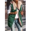 imagePRETTYGARDEN Womens 2026 Fall Reversible Long Vests Sleeveless Fleece Jacket Zip Up Hoodie Pockets Warm Coat Winter ClothingDark Green
