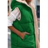 imagePRETTYGARDEN Womens 2026 Fall Reversible Long Vests Sleeveless Fleece Jacket Zip Up Hoodie Pockets Warm Coat Winter ClothingGreen