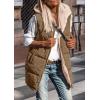 imagePRETTYGARDEN Womens 2026 Fall Reversible Long Vests Sleeveless Fleece Jacket Zip Up Hoodie Pockets Warm Coat Winter ClothingLight Army Green
