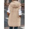 imagePRETTYGARDEN Womens 2026 Fall Reversible Long Vests Sleeveless Fleece Jacket Zip Up Hoodie Pockets Warm Coat Winter ClothingLight Army Green