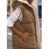 imagePRETTYGARDEN Womens 2026 Fall Reversible Long Vests Sleeveless Fleece Jacket Zip Up Hoodie Pockets Warm Coat Winter ClothingLight Army Green