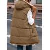 imagePRETTYGARDEN Womens 2026 Fall Reversible Long Vests Sleeveless Fleece Jacket Zip Up Hoodie Pockets Warm Coat Winter ClothingLight Army Green