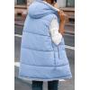 imagePRETTYGARDEN Womens 2026 Fall Reversible Long Vests Sleeveless Fleece Jacket Zip Up Hoodie Pockets Warm Coat Winter ClothingLight Blue