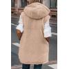 imagePRETTYGARDEN Womens 2026 Fall Reversible Long Vests Sleeveless Fleece Jacket Zip Up Hoodie Pockets Warm Coat Winter ClothingLight Camel