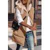 imagePRETTYGARDEN Womens 2026 Fall Reversible Long Vests Sleeveless Fleece Jacket Zip Up Hoodie Pockets Warm Coat Winter ClothingLight Camel