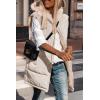 imagePRETTYGARDEN Womens 2026 Fall Reversible Long Vests Sleeveless Fleece Jacket Zip Up Hoodie Pockets Warm Coat Winter ClothingLight Khaki