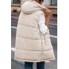 imagePRETTYGARDEN Womens 2026 Fall Reversible Long Vests Sleeveless Fleece Jacket Zip Up Hoodie Pockets Warm Coat Winter ClothingLight Khaki