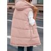 imagePRETTYGARDEN Womens 2026 Fall Reversible Long Vests Sleeveless Fleece Jacket Zip Up Hoodie Pockets Warm Coat Winter ClothingLight Pink