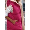 imagePRETTYGARDEN Womens 2026 Fall Reversible Long Vests Sleeveless Fleece Jacket Zip Up Hoodie Pockets Warm Coat Winter ClothingRose Red