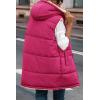 imagePRETTYGARDEN Womens 2026 Fall Reversible Long Vests Sleeveless Fleece Jacket Zip Up Hoodie Pockets Warm Coat Winter ClothingRose Red